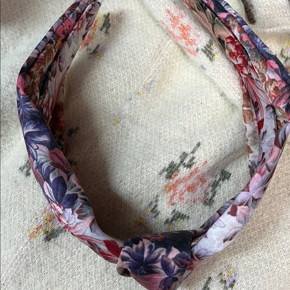 Anthropologie Kachel Everly Floral Print Headband knotted New